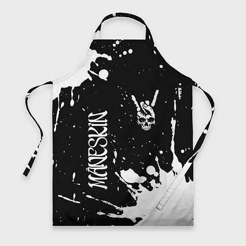 Фартук Maneskin и рок символ на темном фоне / 3D-принт – фото 1