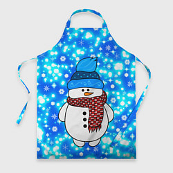 Фартук кулинарный Снеговик в шапке, цвет: 3D-принт