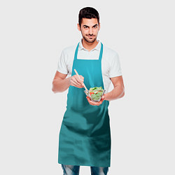 Фартук кулинарный Градиент бирюзовый, цвет: 3D-принт — фото 2