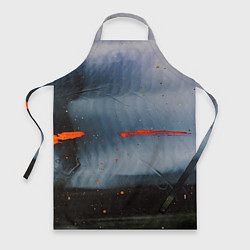 Фартук кулинарный Абстрактный синий туман и мазки красок, цвет: 3D-принт