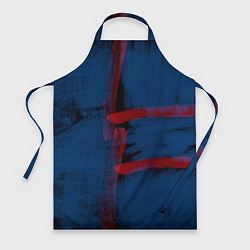 Фартук кулинарный Абстрактный сине-красный, цвет: 3D-принт