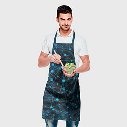 Фартук кулинарный Нейроны - всемирная паутина на черном фоне, цвет: 3D-принт — фото 2