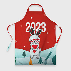 Фартук кулинарный 2023 зайчик с сердечком, цвет: 3D-принт