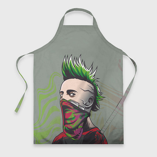 Фартук Панк с зелеными волосами / 3D-принт – фото 1