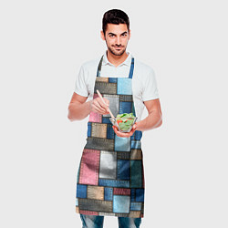 Фартук кулинарный Джинсовые лоскуты - пэчворк, цвет: 3D-принт — фото 2