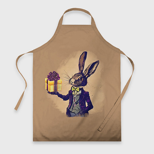 Фартук Кролик в костюме с подарком / 3D-принт – фото 1