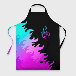 Фартук кулинарный Scorpions неоновый огонь, цвет: 3D-принт
