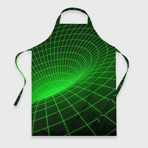 Фартук Зелёная неоновая чёрная дыра / 3D-принт – фото 1