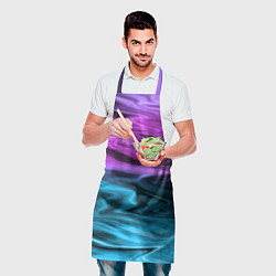 Фартук кулинарный Синий с фиолетовым размытый абстрактный узор, цвет: 3D-принт — фото 2