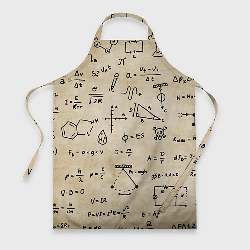 Фартук Научные формулы на старой бумаге / 3D-принт – фото 1