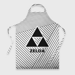 Фартук кулинарный Символ Zelda на светлом фоне с полосами, цвет: 3D-принт