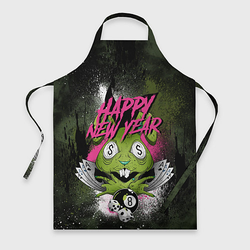 Фартук Geen rabbit happy new year / 3D-принт – фото 1