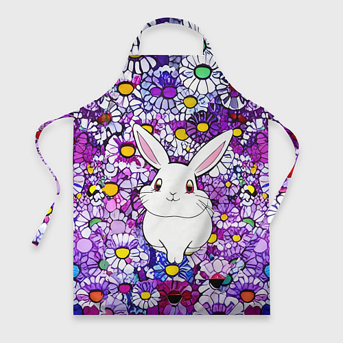 Фартук Веселый кролик в цветах / 3D-принт – фото 1