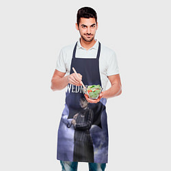 Фартук кулинарный Уэнсдэй Аддамс с зонтиком, цвет: 3D-принт — фото 2