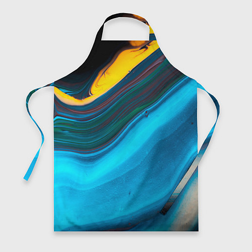 Фартук Светло-синий и переливающийся песок / 3D-принт – фото 1
