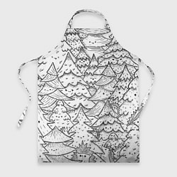 Фартук кулинарный Раскраска ежи в еловом лесу, цвет: 3D-принт