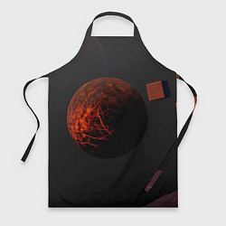 Фартук кулинарный Планета и кубы в тёмной абстракции, цвет: 3D-принт