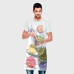 Фартук кулинарный Акварельные круги, узор, цвет: 3D-принт — фото 2