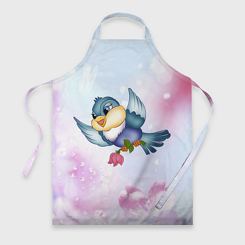 Фартук Птица летит с цветком в лапах / 3D-принт – фото 1