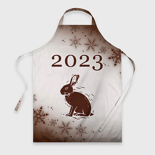 Фартук Кролик 2023 силуэт на светлом / 3D-принт – фото 1