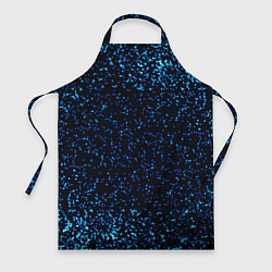 Фартук кулинарный Неоновый синий блеск на черном фоне, цвет: 3D-принт
