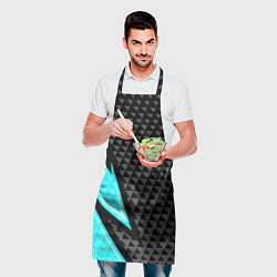 Фартук кулинарный Черно-голубая абстракция, цвет: 3D-принт — фото 2
