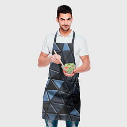 Фартук кулинарный Серые треугольники, цвет: 3D-принт — фото 2