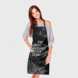Фартук кулинарный Im surveyor doing surveyor things: на темном, цвет: 3D-принт — фото 2