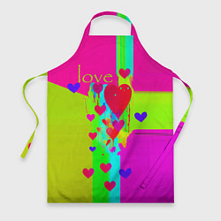 Фартук кулинарный Love сердечки, цвет: 3D-принт