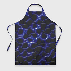 Фартук кулинарный Синий неон и плиты, цвет: 3D-принт