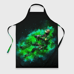 Фартук кулинарный Контр-террорист в тумане, цвет: 3D-принт