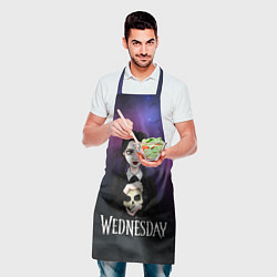 Фартук кулинарный Фан-арт на Уэнсдэй с черепом, цвет: 3D-принт — фото 2