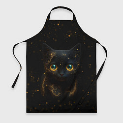 Фартук кулинарный Черный котенок с желтыми глазами - нейросеть, цвет: 3D-принт