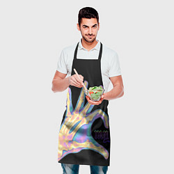 Фартук кулинарный Сердечко левой рукой - неоновый рентген, цвет: 3D-принт — фото 2