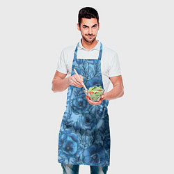 Фартук кулинарный Синие цветы, цвет: 3D-принт — фото 2