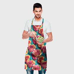 Фартук кулинарный Паттерн с розами, цвет: 3D-принт — фото 2
