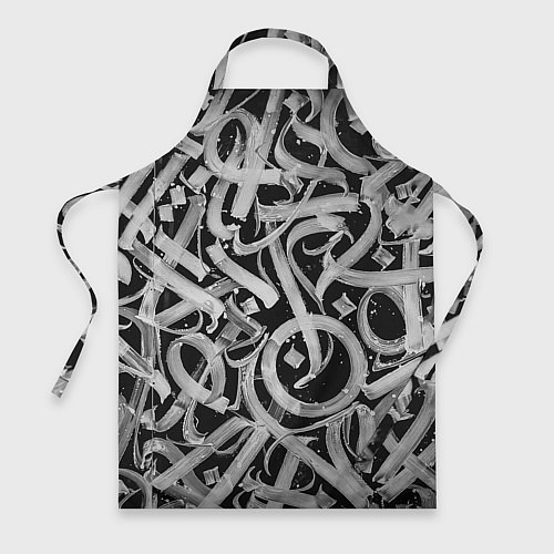 Фартук Черно-белая каллиграфия / 3D-принт – фото 1