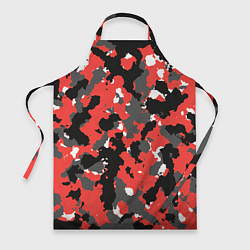Фартук кулинарный Красно-черный камуфляж, цвет: 3D-принт