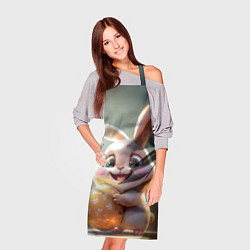 Фартук кулинарный Пасхальный зайка на полянке, цвет: 3D-принт — фото 2