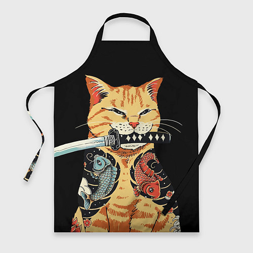 Фартук Yakuza tattoo cat / 3D-принт – фото 1