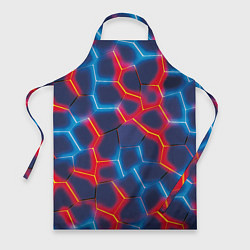 Фартук кулинарный Красный и синий неон, цвет: 3D-принт