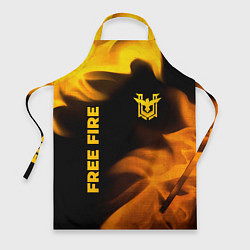 Фартук Free Fire - gold gradient: надпись, символ