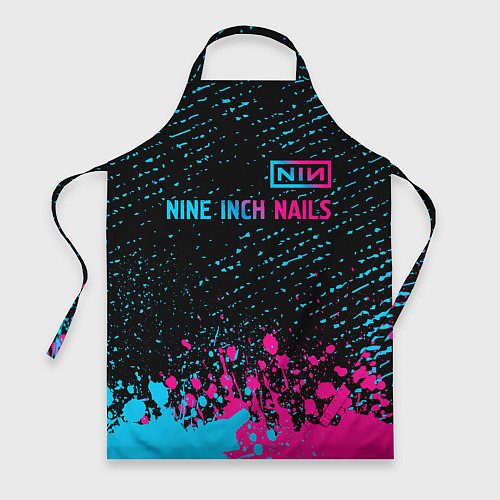 Фартук Nine Inch Nails - neon gradient: символ сверху / 3D-принт – фото 1