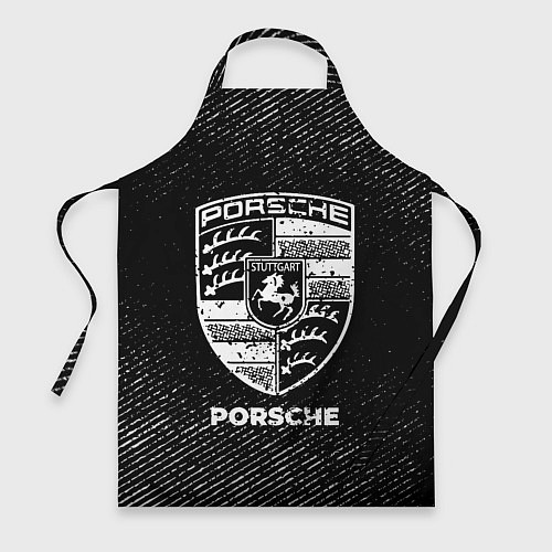 Фартук Porsche с потертостями на темном фоне / 3D-принт – фото 1