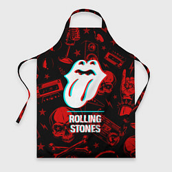 Фартук кулинарный Rolling Stones rock glitch, цвет: 3D-принт