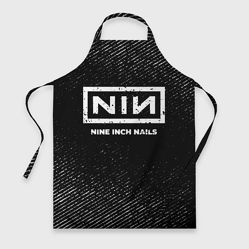 Фартук Nine Inch Nails с потертостями на темном фоне / 3D-принт – фото 1