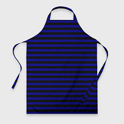 Фартук кулинарный Черно-синие полосы, цвет: 3D-принт