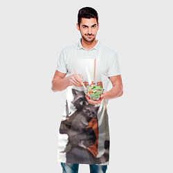 Фартук кулинарный Аниме Енот и Кот, цвет: 3D-принт — фото 2
