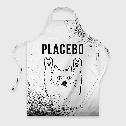 Фартук Placebo рок кот на светлом фоне / 3D-принт – фото 1