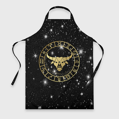 Фартук Телец золотой на звездном небе / 3D-принт – фото 1